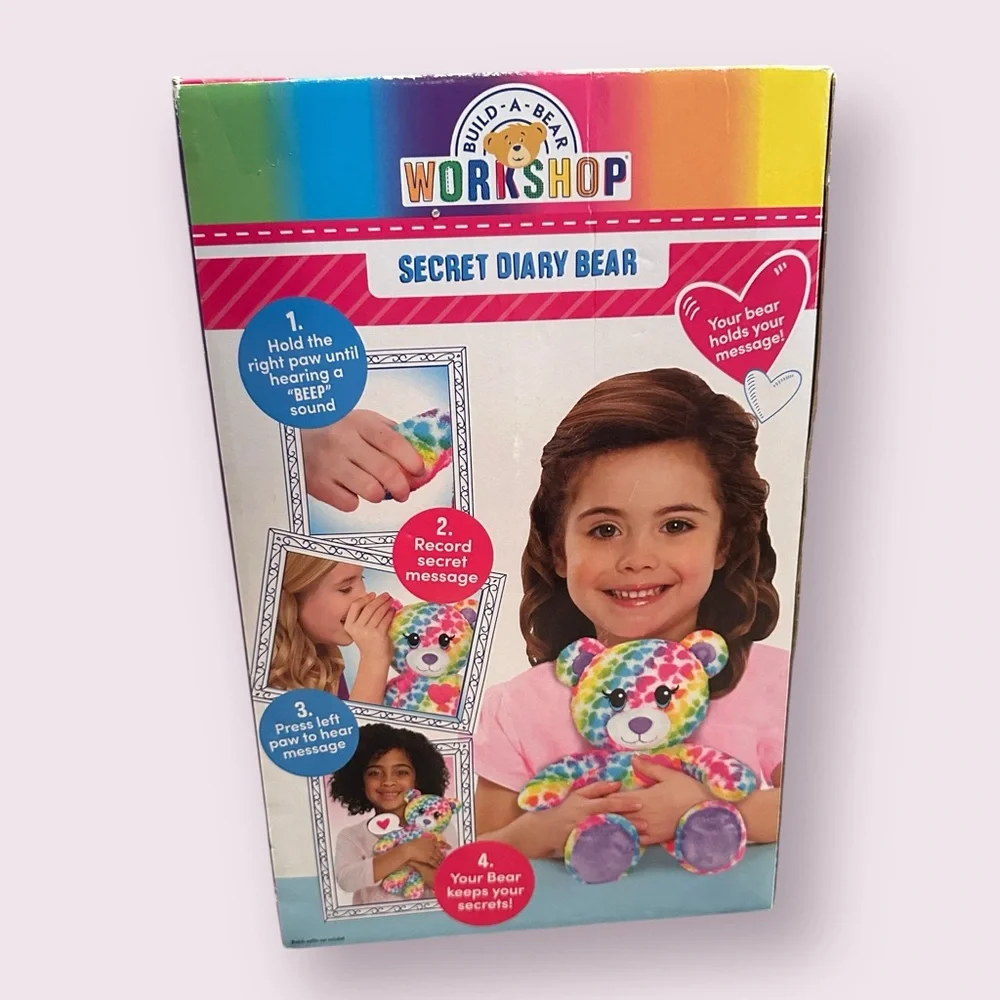 New In Package Build-A-Bear Colorful Secret Diary Bear - Picture 5 of 8